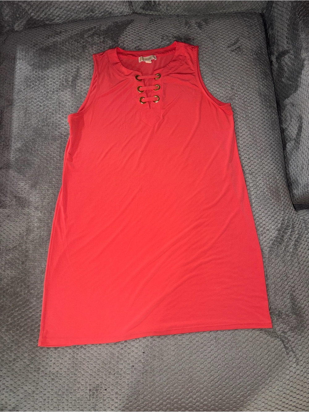 MICHAEL Michael Kors Bright Coral Lace-Up Sleeveless Tunic